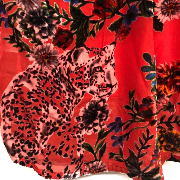 Johnny Was Bobcat Forest Print Shirt Ladies Size XS  NWT - Picture 5 of 10